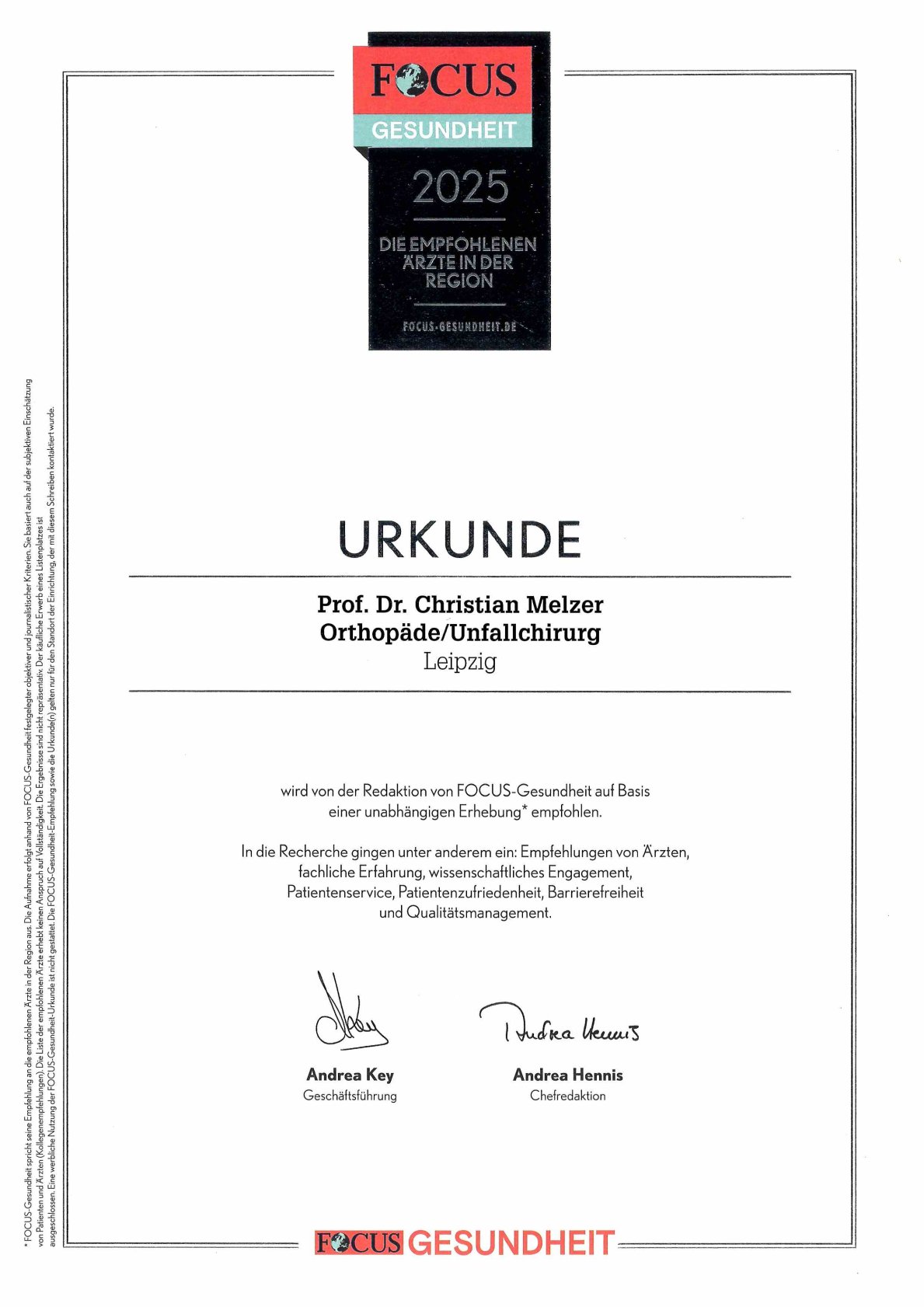 Focus Orthopädie und Unfallchirurgie